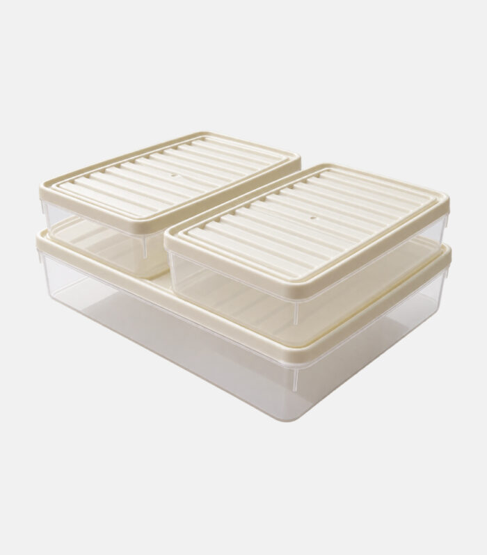 3'LÜ SET - KAPAKLI BUZDOLABI ORGANİZERİ 4,8 LT