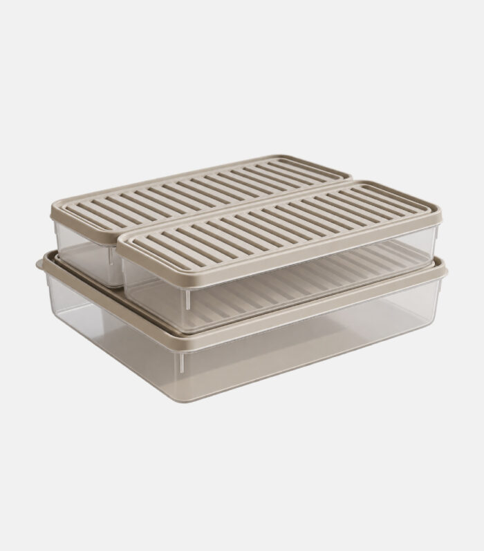 3'LÜ SET - KAPAKLI BUZDOLABI ORGANİZERİ 4,8 LT